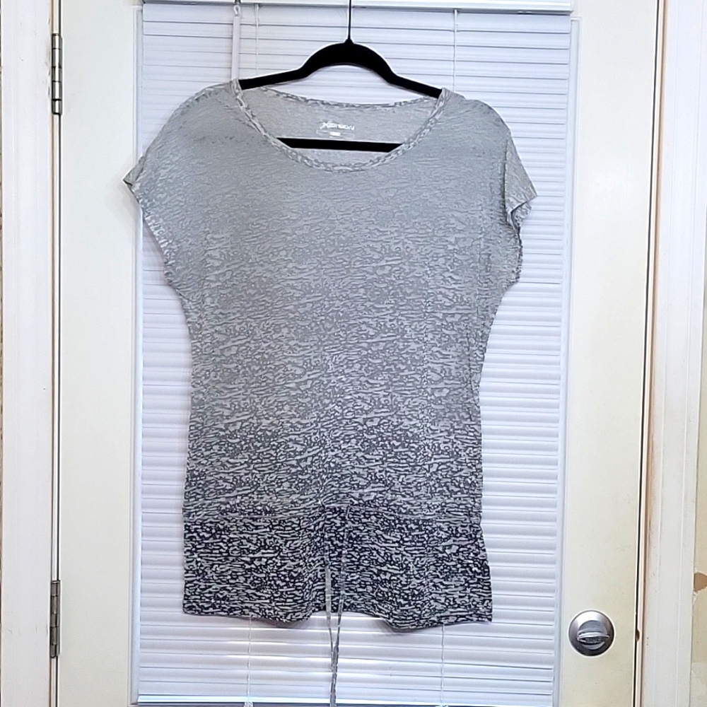 Xersion short-sleeve ombre tunic top grey L
